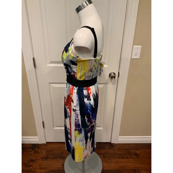 Milly Multicolor Splatter Pencil Dress, Size 8 - Picture 5 of 8